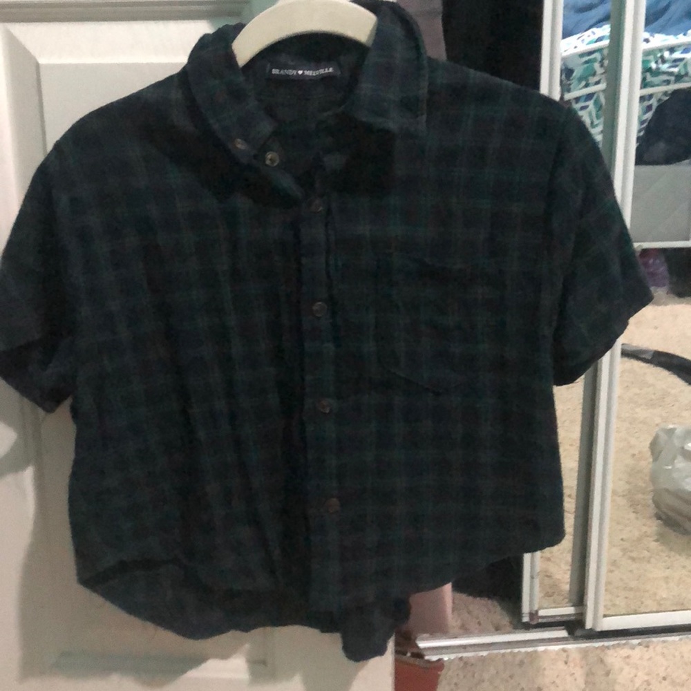 Brandy cropped flannel shirt
